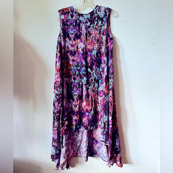 Saten high-low A line dress WITH POCKETS ;) - Picture 1 of 7